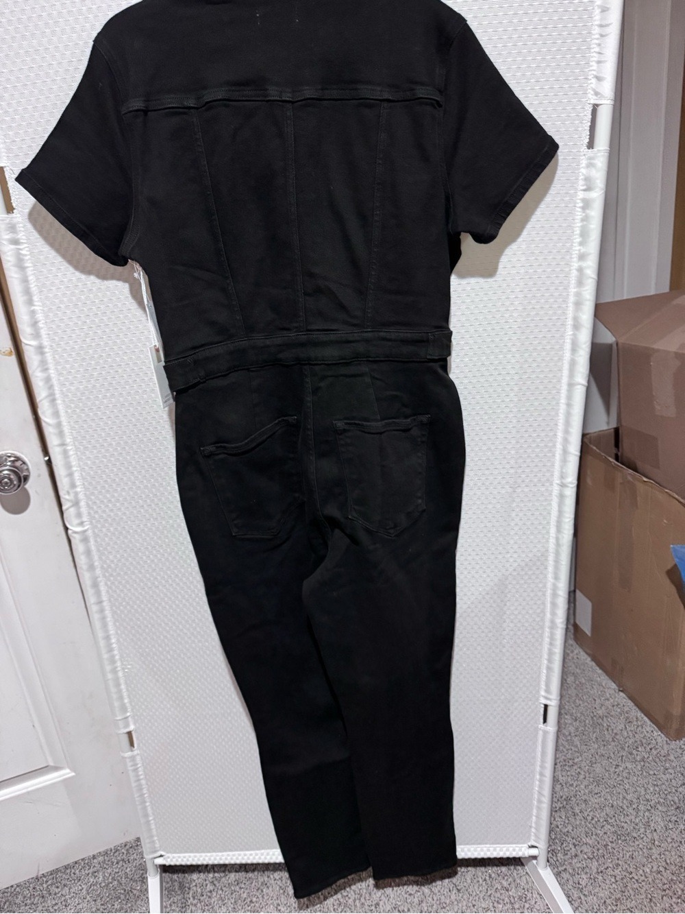 GOOD AMERICAN Stretch Denim Black Jumpsuit Size XL NWT MSRP $199 - Picture 3 of 6